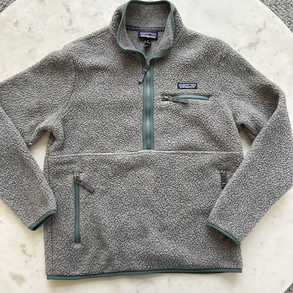 Patagonia Jackets & Blazers - Patagonia Jacket Retro Pile Marsupial Fleece Pullover Half Zip Womens Small Gray